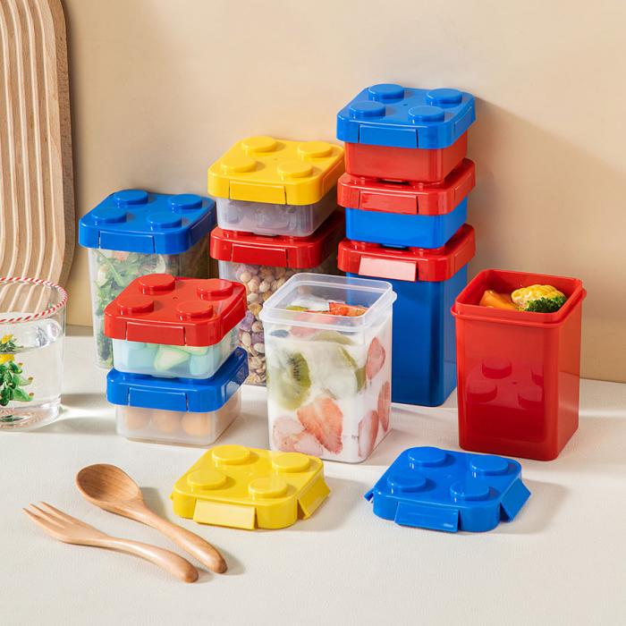 積木單層500ml/雙層250ml+500ml杯(實(shí)色款)