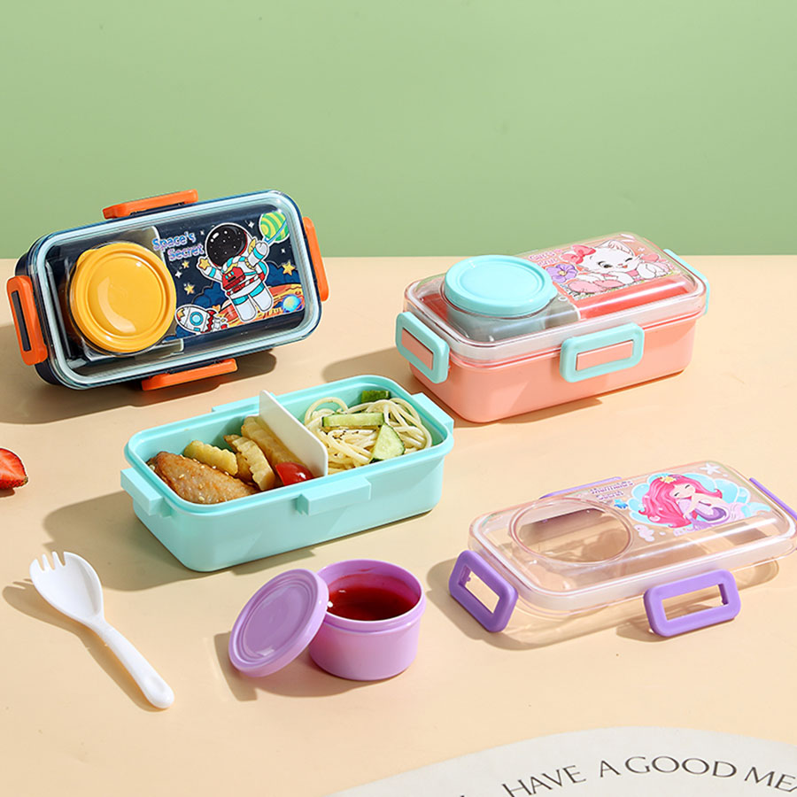 彩光卡通密封餐盒(單