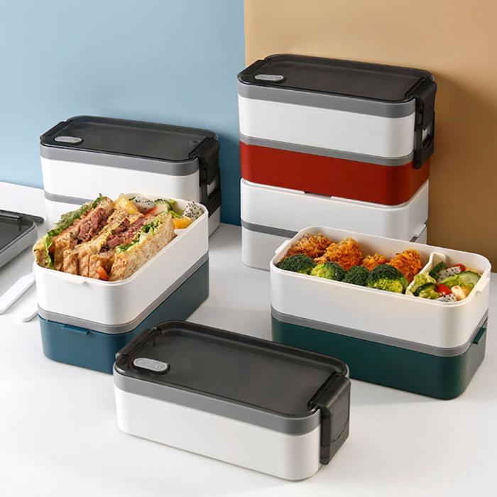 雙層伸縮扣密封飯盒16